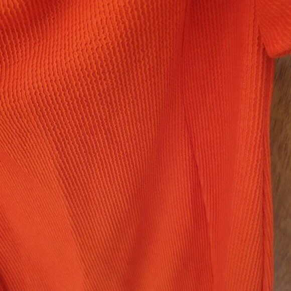 Free People FP Beach Orange Puff Sleeve Ribbed Dress M NWT Holiday Party Resort - Picture 2 of 5
